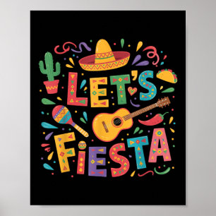 Affiche Fetons Fiesta Cinco De Mayo Sombrero Parti Mexicai