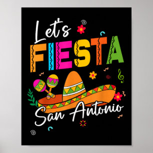 Affiche Fetons Fiesta San Antonio Texas Cinco De Mayo Mexi