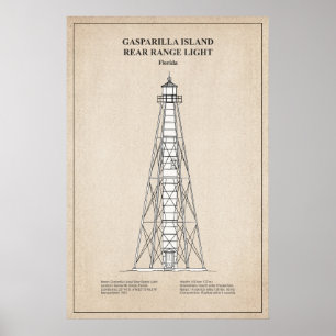 Affiche Feu arrière de Gasparilla Island - Floride - SBD