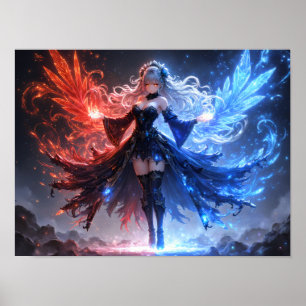 Affiche Feu céleste et sorcière de glace fille