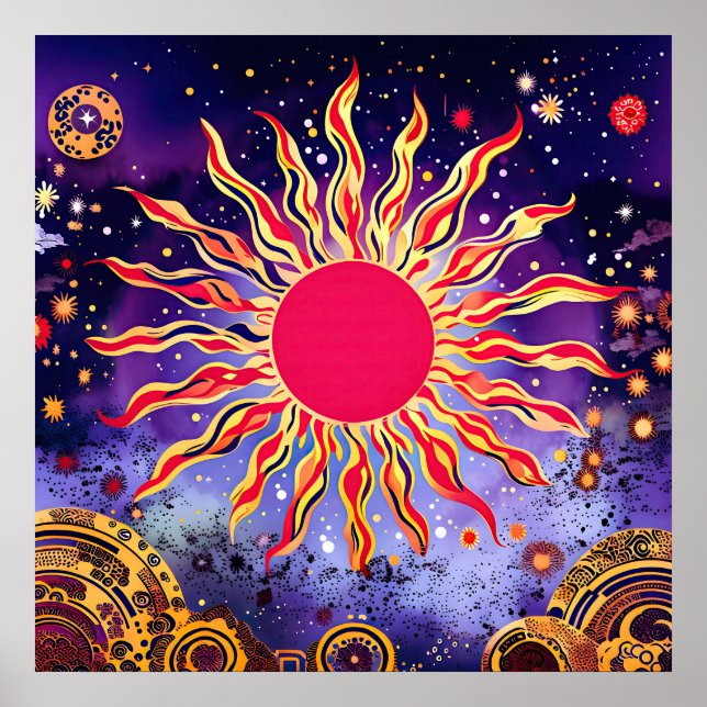 Affiche « Feu Dansant du Cosmos » Le Soleil (Devant)