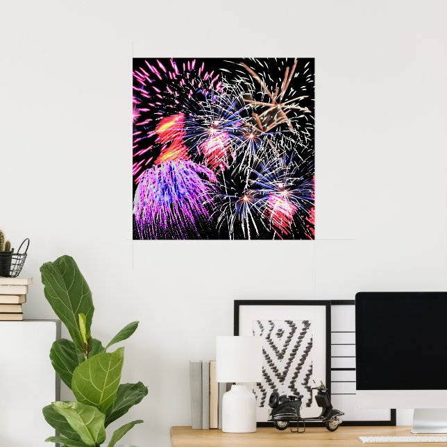 Affiche Feu d'artifice (Bureau à domicile)