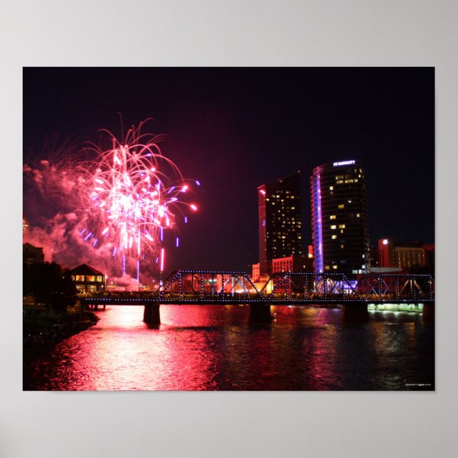 Affiche Feu d'artifice à Grand Rapids (Devant)