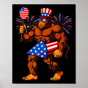 Affiche Feu d'artifice Bigfoot drapeau américain Bigfoot 4
