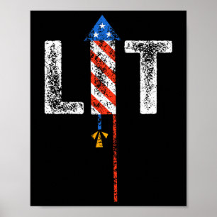 Affiche Feu d'artifice patriotique américain du 4 juillet
