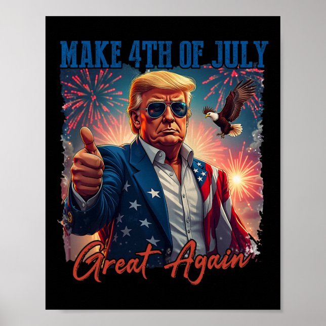 Affiche Feu d'artifice patriotique de Donald Trump pour le (Devant)