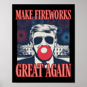 Affiche Feu d'artifice patriotique Trump rendent la fête n