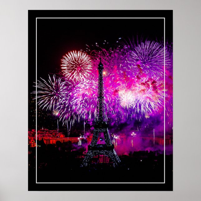 Affiche Feu d'artifice Tour Eiffel 16" x 20" (Devant)