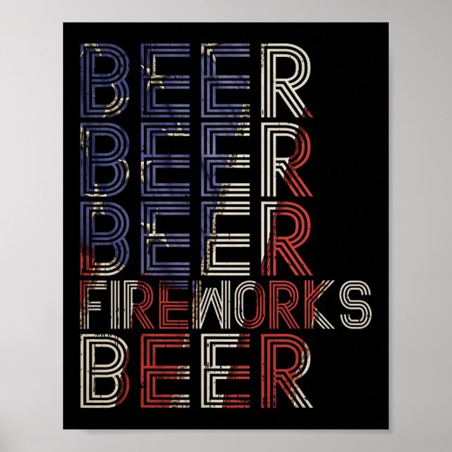 Affiche Feu de bière Retro 4 juillet Parade de fête Dragon (Devant)