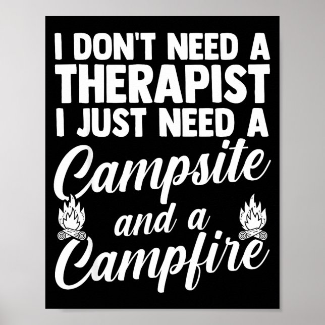 Affiche Feu de camp camping vie en forêt campeur  (Devant)