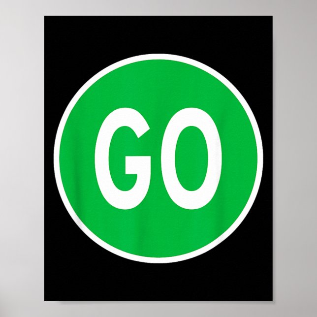 Affiche Feu de circulation routier vert de signalisation d (Devant)