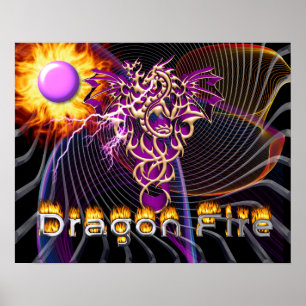 Affiche Feu de dragon - Art Imaginaire