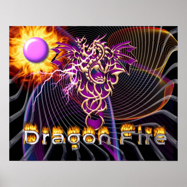 Affiche Feu de dragon - Art Imaginaire (Devant)
