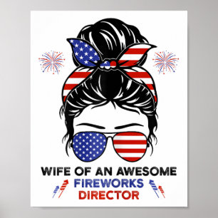 Affiche Feu de femme Directeur - Drôle Usa 4 juillet Gi