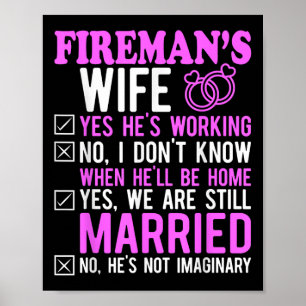 Affiche Feu de femme mariée mariée Anniversaire Funny Fir