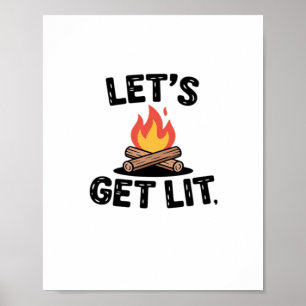 Affiche Feu de feu de camp - Camping Adventure