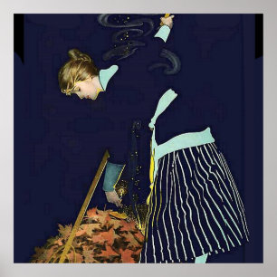 Affiche Feu de feuilles d'automne par C Coles Phillips
