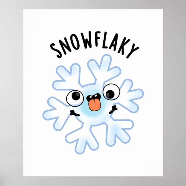 Affiche Feu de neige amusant Flake Pun de neige (Devant)