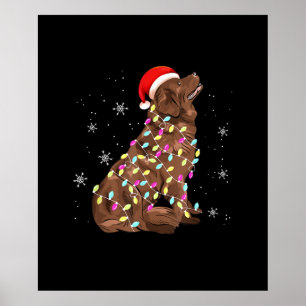 Affiche Feu de Noël de Terre-Neuve Amoureux des chiens
