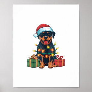 Affiche Feu de Noël Feu de Noël Feu de Noël Rottweiler Chi