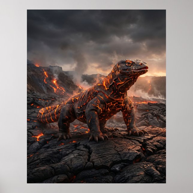 Affiche Feu des déchets volcaniques de Komodo (Devant)
