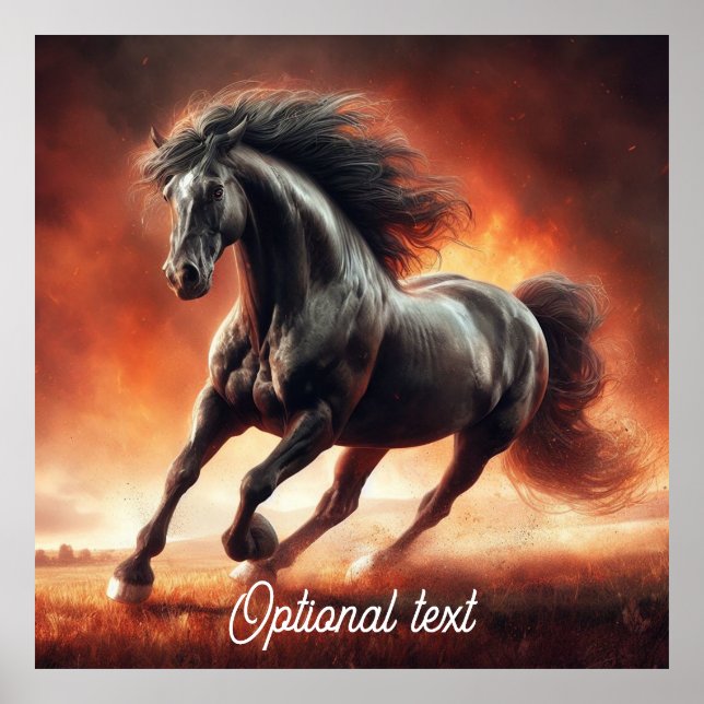 Affiche Feu des Prairies et Cheval noir (Devant)