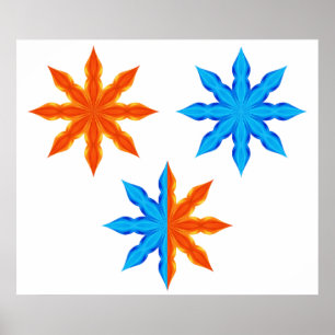 Affiche Feu et glace Étoiles à huit pointes