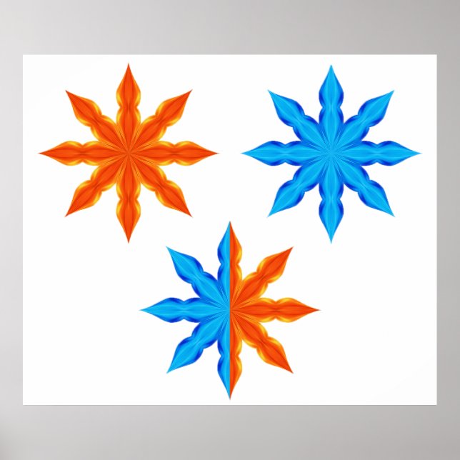 Affiche Feu et glace Étoiles à huit pointes (Devant)