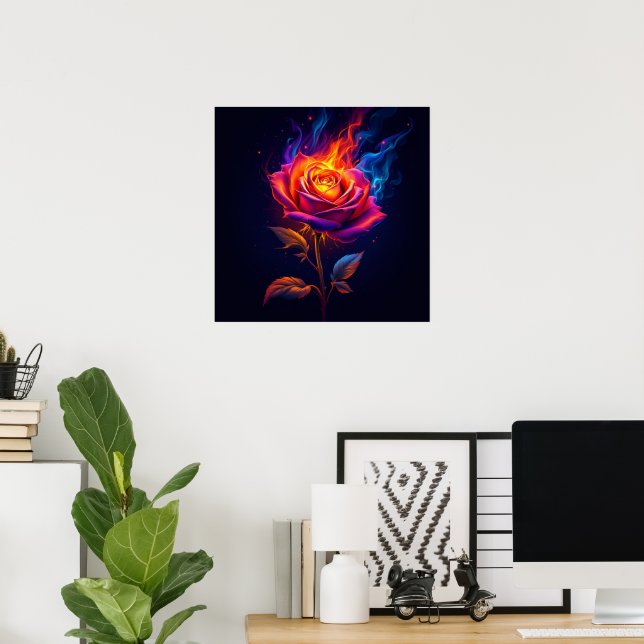 Affiche Feu et la Rose  (Bureau à domicile)