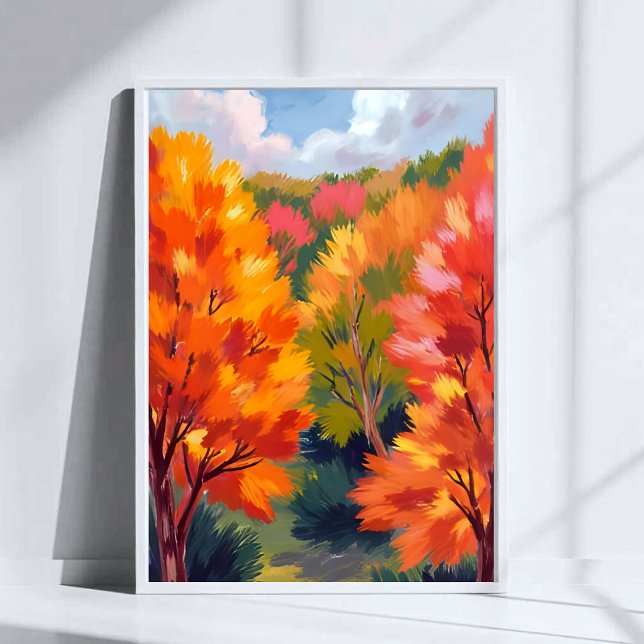 Affiche Feuillage d'automne | Aquarelle de feuilles d'auto (Créateur téléchargé)