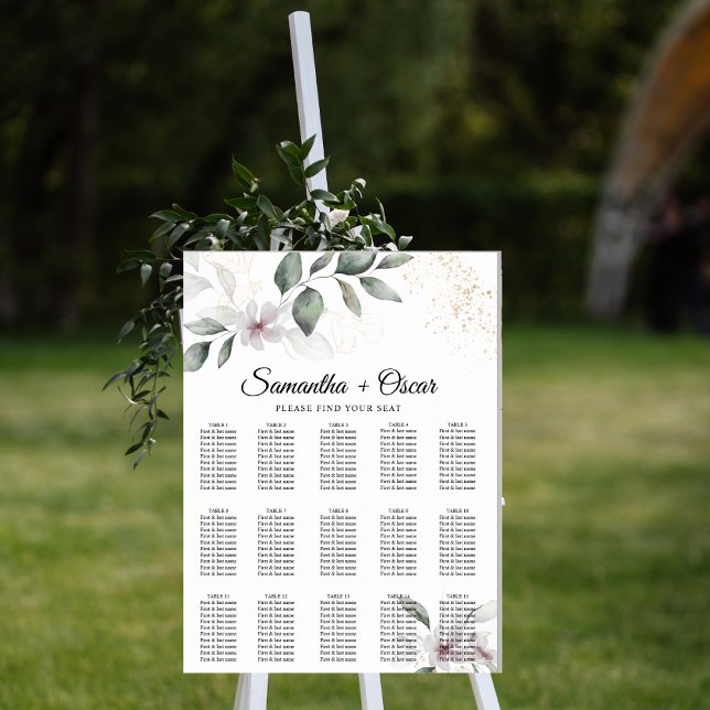 Affiche Feuillage et Fleur Aquarelle Douce Verdure | Or (Créateur téléchargé)