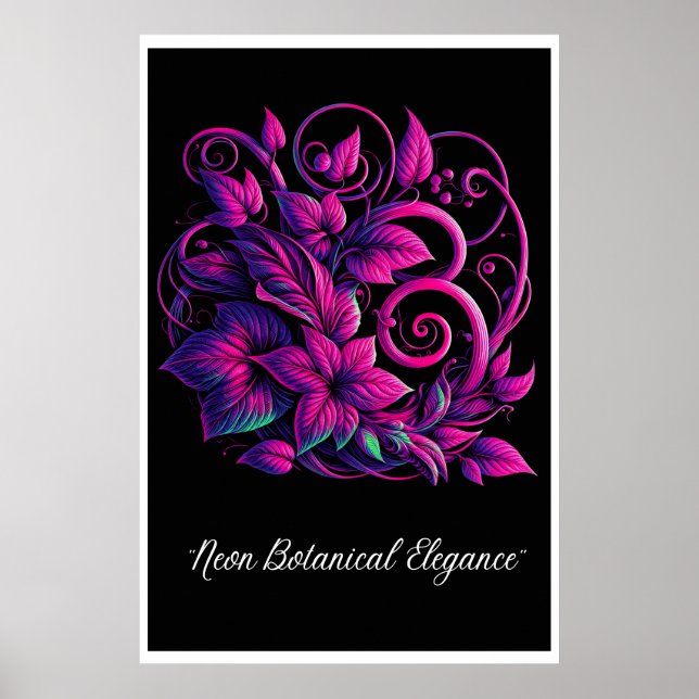 Affiche "Feuillage lumineux : un rêve néon" (Devant)