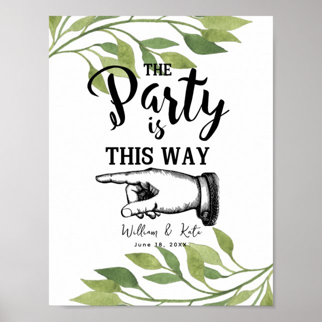 Affiche feuillage verdoyant DE CETTE FAÇON SIGNE DE POINTE (Devant)