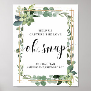 Affiche Feuillage verdoyant succulent capturent le panneau
