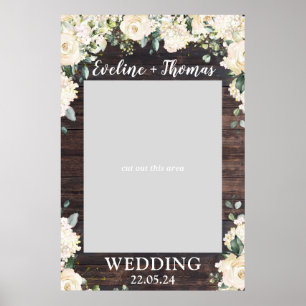 Affiche Feuillage vert boho rustique mariage photo prop