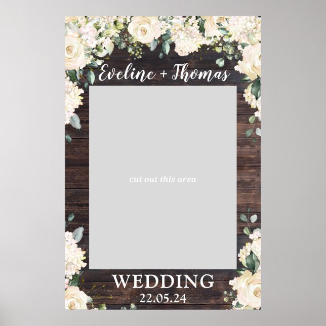 Affiche Feuillage vert boho rustique mariage photo prop (Devant)