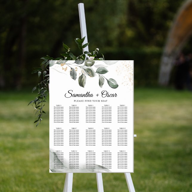 Affiche Feuille aquarelle de verdure douce | Poussière d'o (Créateur téléchargé)