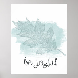 Affiche Feuille bleue