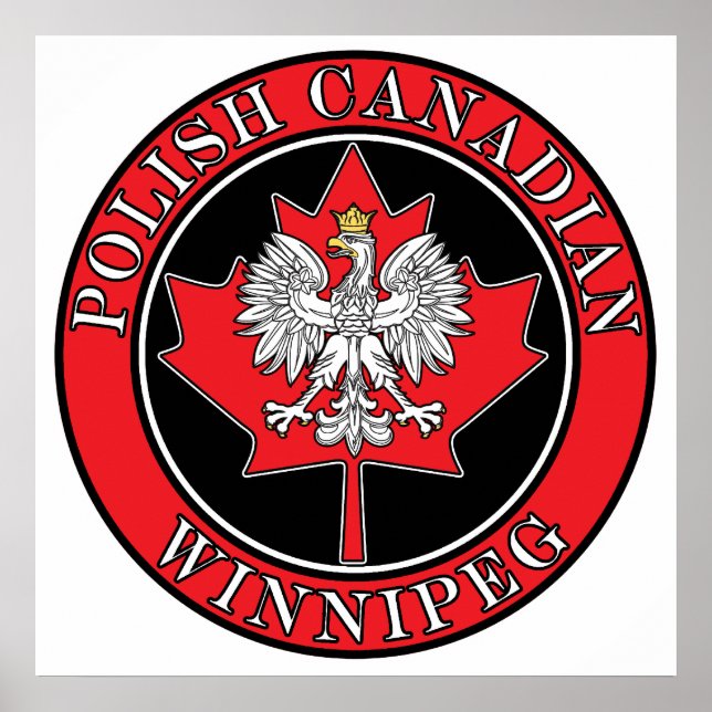 Affiche Feuille canadienne polonaise ronde de Winnipeg (Devant)