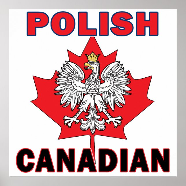 Affiche Feuille d'aigle canadienne polonaise (Devant)