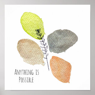 Affiche Feuille d'aquarelle esthétique moderne