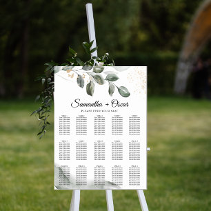 Affiche Feuille d'aquarelle verte douce Poussière d'or