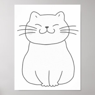 Affiche Feuille de calcul de la page de coloration de chat