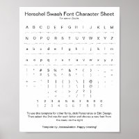Feuille de caractères de police Herschel Swash pou