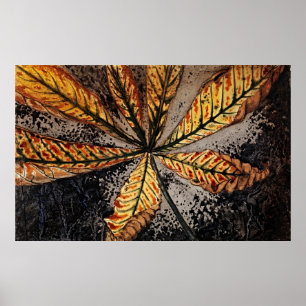 Affiche Feuille de châtaignes par Julie de Graag - Flore r