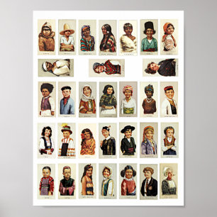 Affiche Feuille de collage de voyage international pour en