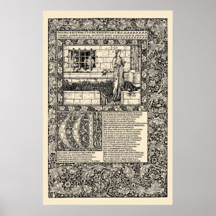 Affiche Feuille de livre de William Morris Kelmscott Press
