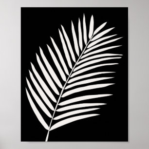 Affiche Feuille de palme tropicale noire