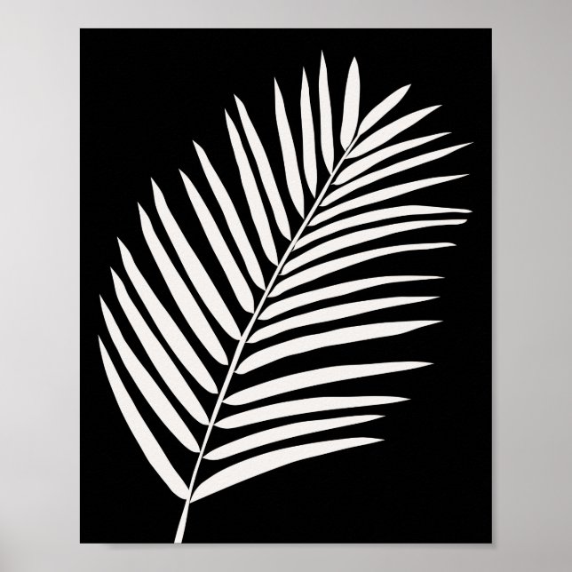 Affiche Feuille de palme tropicale noire (Devant)
