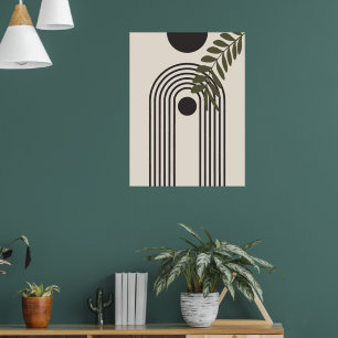 Affiche Feuille de palmier arc-en-ciel, Art géométrique ab